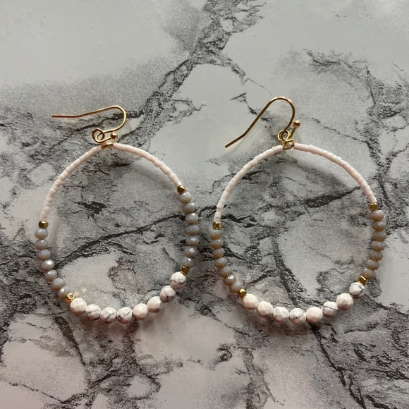 Beaded Hoop Earrings - Picture 1 of 2